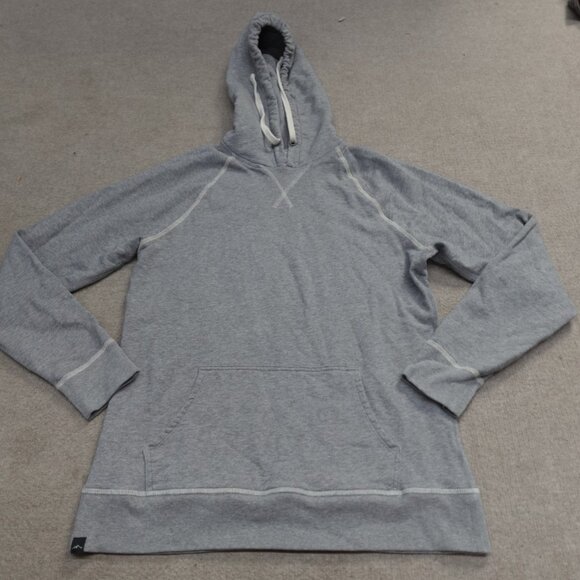 Pistol Lake Sweater Medium Gray  Hoodie Raglan - Picture 1 of 6
